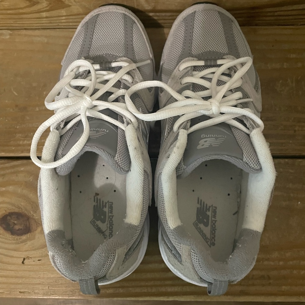 New Balance 530 Gray and White Athletic Sneakers